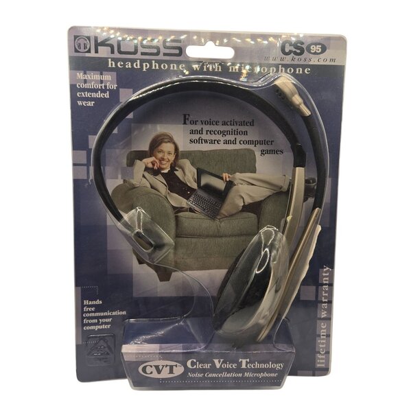Koss CS-95 Headphone With Microphone CVT Noise Cancellation NEW - Picture 1 of 5